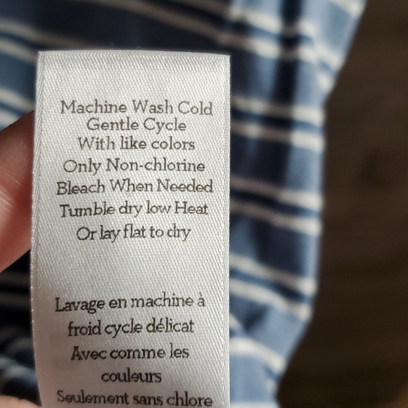 Anthro Left of Center tie sleeve blue tee - Picture 6 of 8